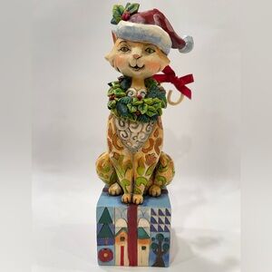 VTG JIM SHORE HEARTWOOD CREEK SANTA CLAWS CAT FIGURINE 4007977 CHRISTMAS DECOR
